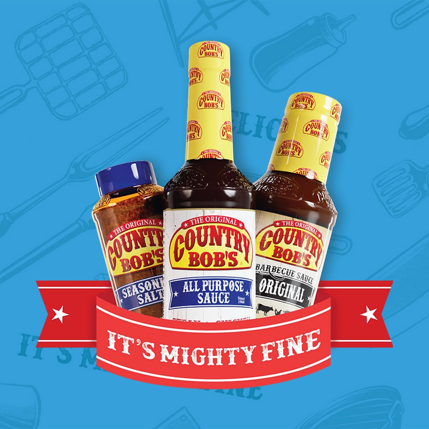 Country Bob's Seasoning & Rub Variety Pack - Includes All Purpose, Original BBQ and Sweet Honey BBQ Sauce, Seasoning Salt and Marinade