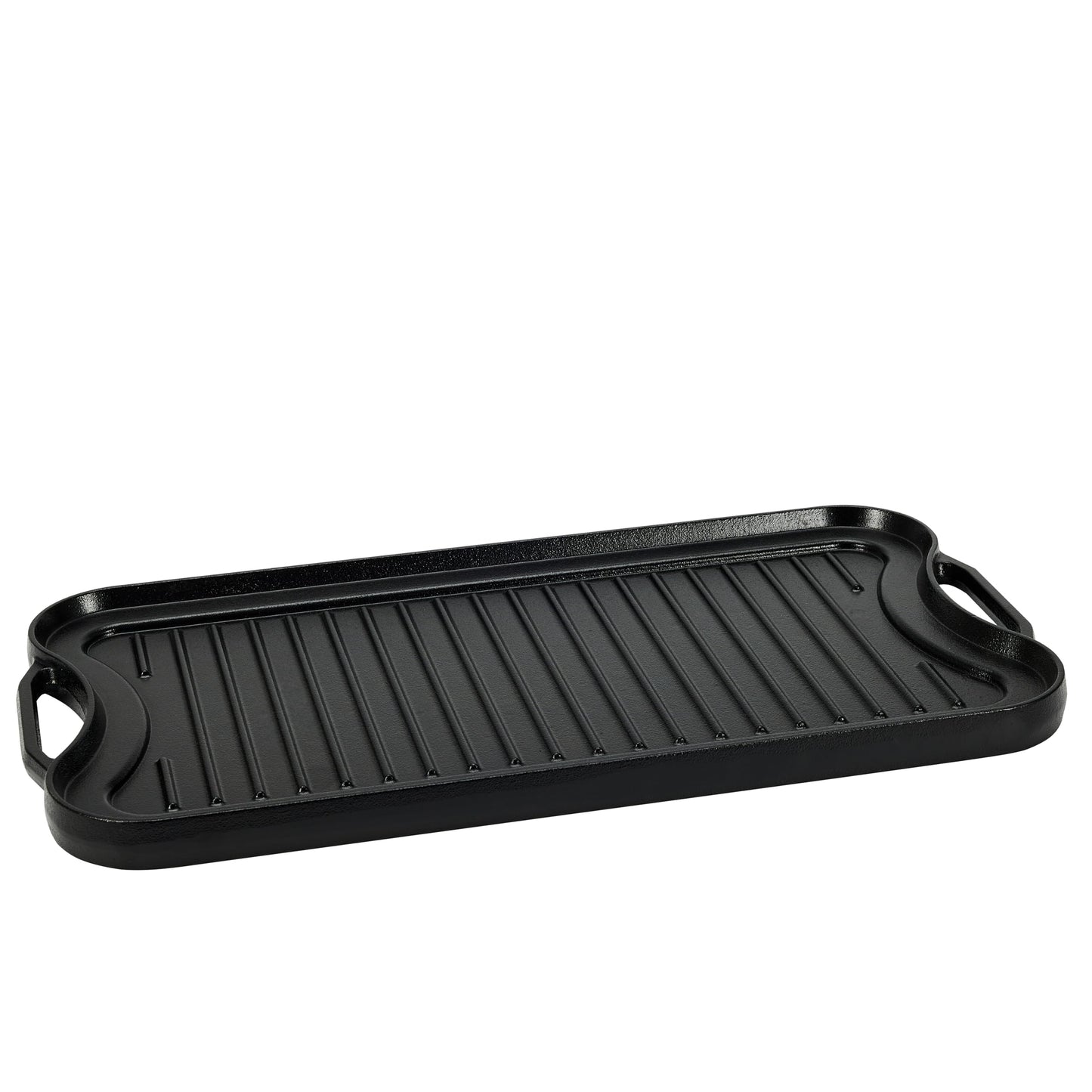 Amazon Basics Pre-Seasoned Cast Iron Reversible Rectangular Grill/Griddle with Even Heat Distribution, Black, 20 x 10.63 x 0.98 inch