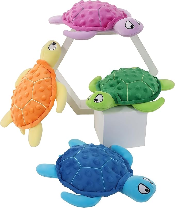 PandySarp Plush Turtle Dog Toy with Squeaker for Small Dogs and Puppies