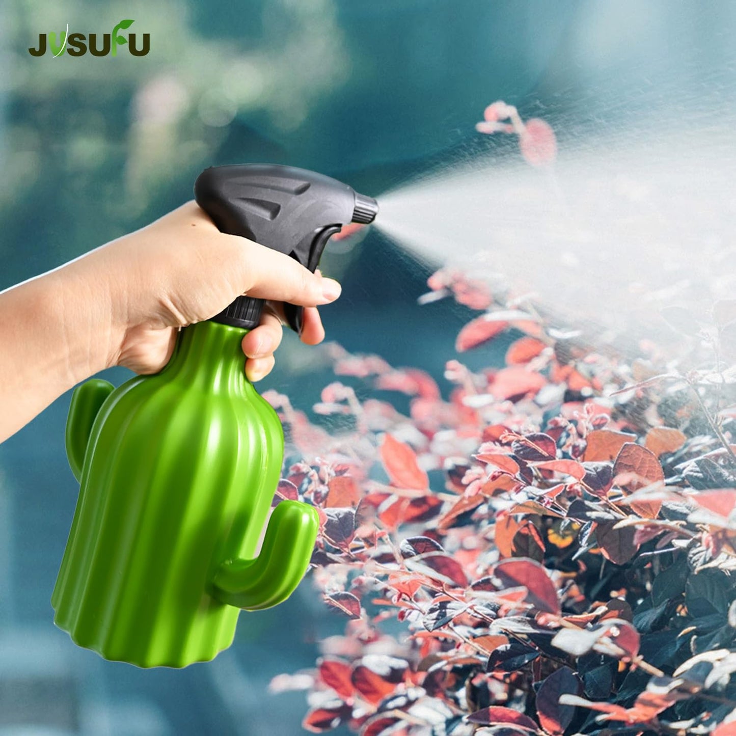 JUSUFU Plant Mister Spray Bottle,Spray Bottle for Indoor and Gardens, Continuous Water Mist Sprayer for Plants, Flowers, Cleaning (green 600ml/20oz)