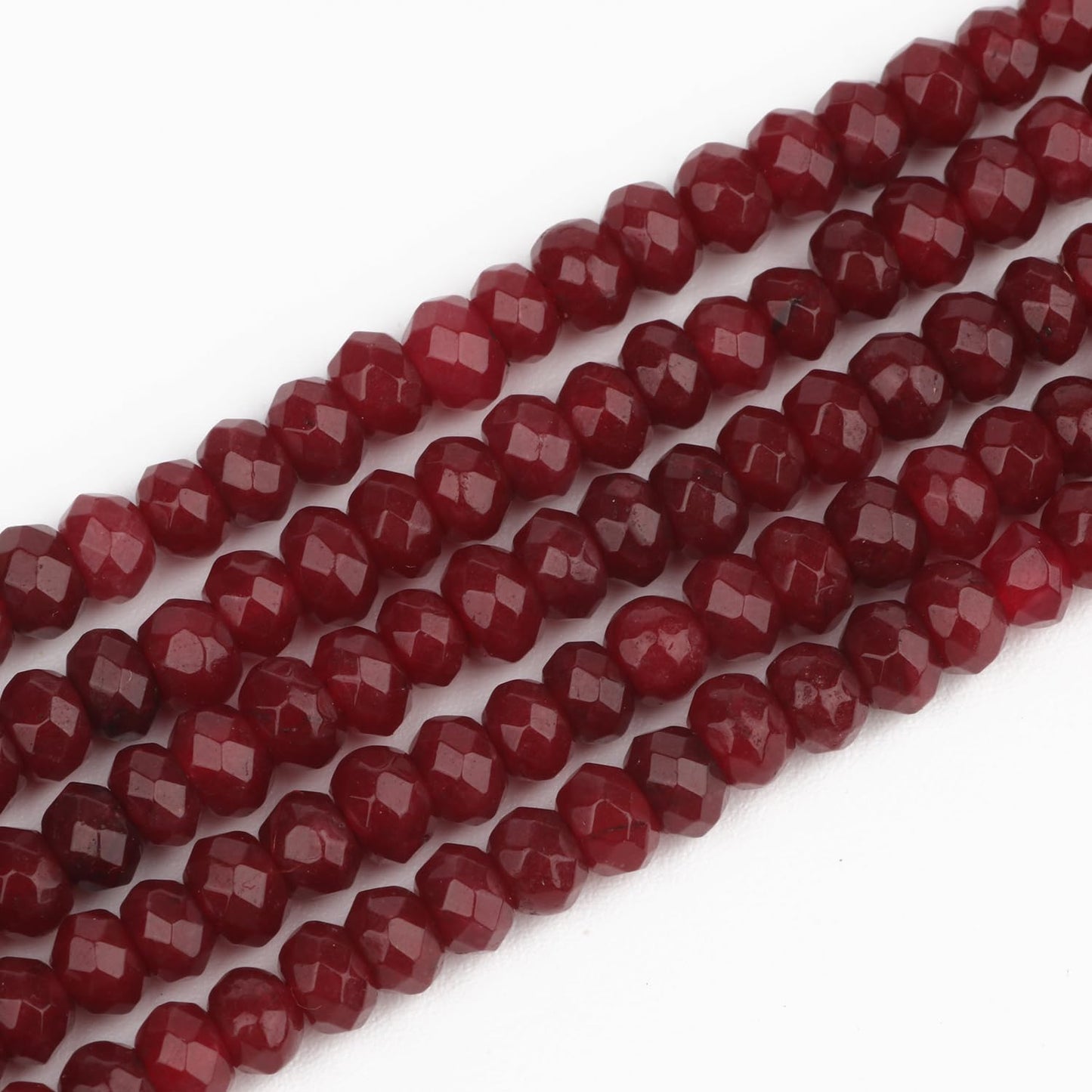 2 String 220PCS 3x5mm Natural Red Garnet Stone Beads for Jewelry Making, Songxi Facted Loose Gemstone Beads for DIY Bracelet Necklace Making Supplies with Energy Healing Chakra Power