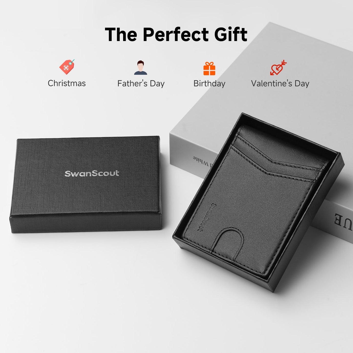 Wallet for Samsung Galaxy SmartTag2, Cash Pocket Version, RFID Blocking Genuine Leather Bifold Wallet With Gift Box (Not Include Tracker)