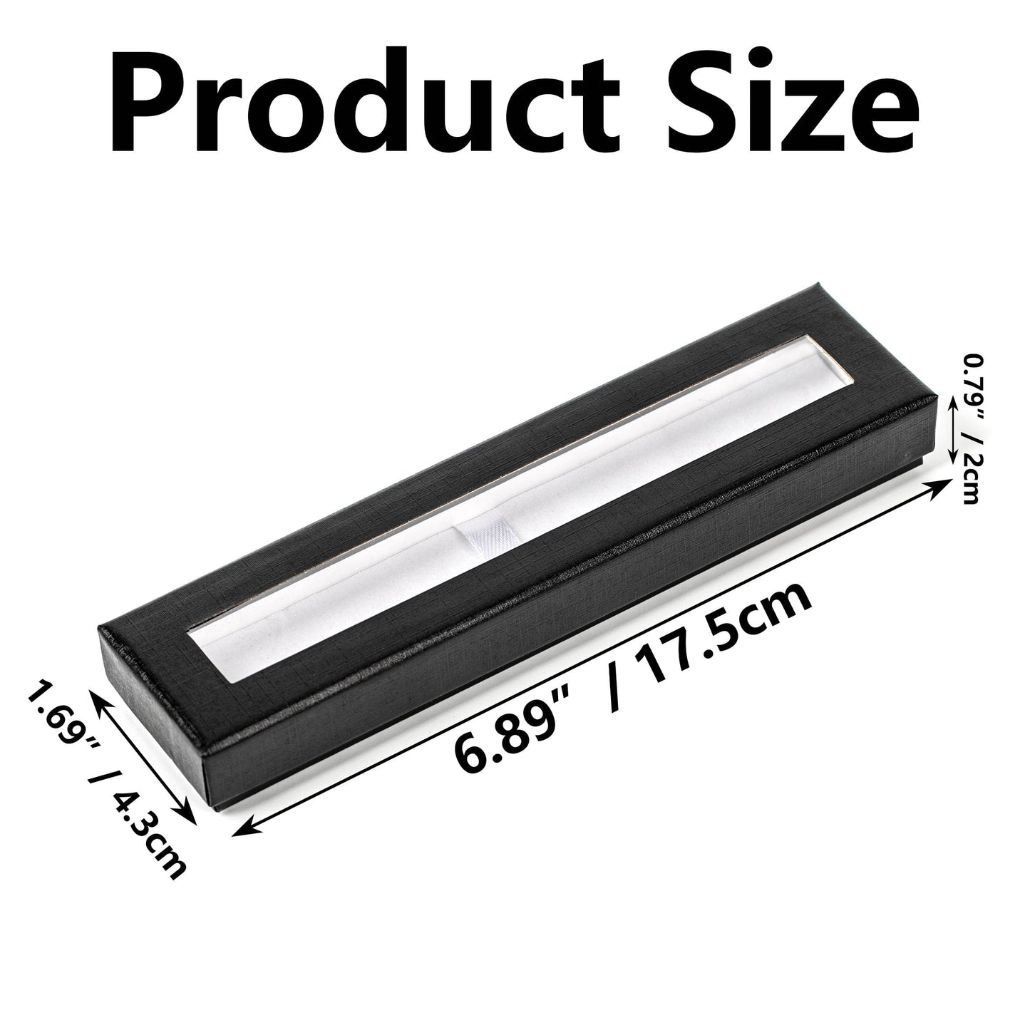 Lesnala 10Pcs Empty Pen Gift Box with Clear Lid Single Bulk Jewelry Ballpoint Display Case for Business Birthday Souvenir Office School Supplies Present Packaging Black