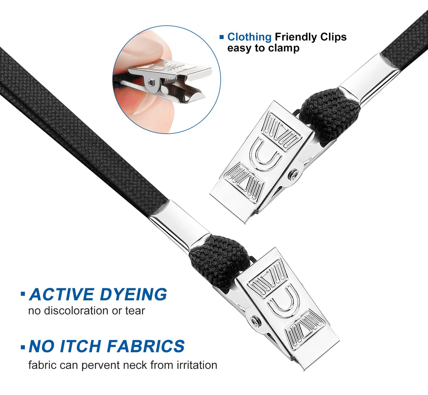 100 Sets Lanyards for Id Badges and Clear Plastic Vertical Name Badge ID Card Holders, Flat Neck Lanyards with Clip Waterproof Resealable Name Tag Badge ID Card Holders, Black