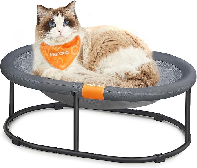 Feandrea Elevated Cat Bed, Breathable Hammock, Washable Mesh