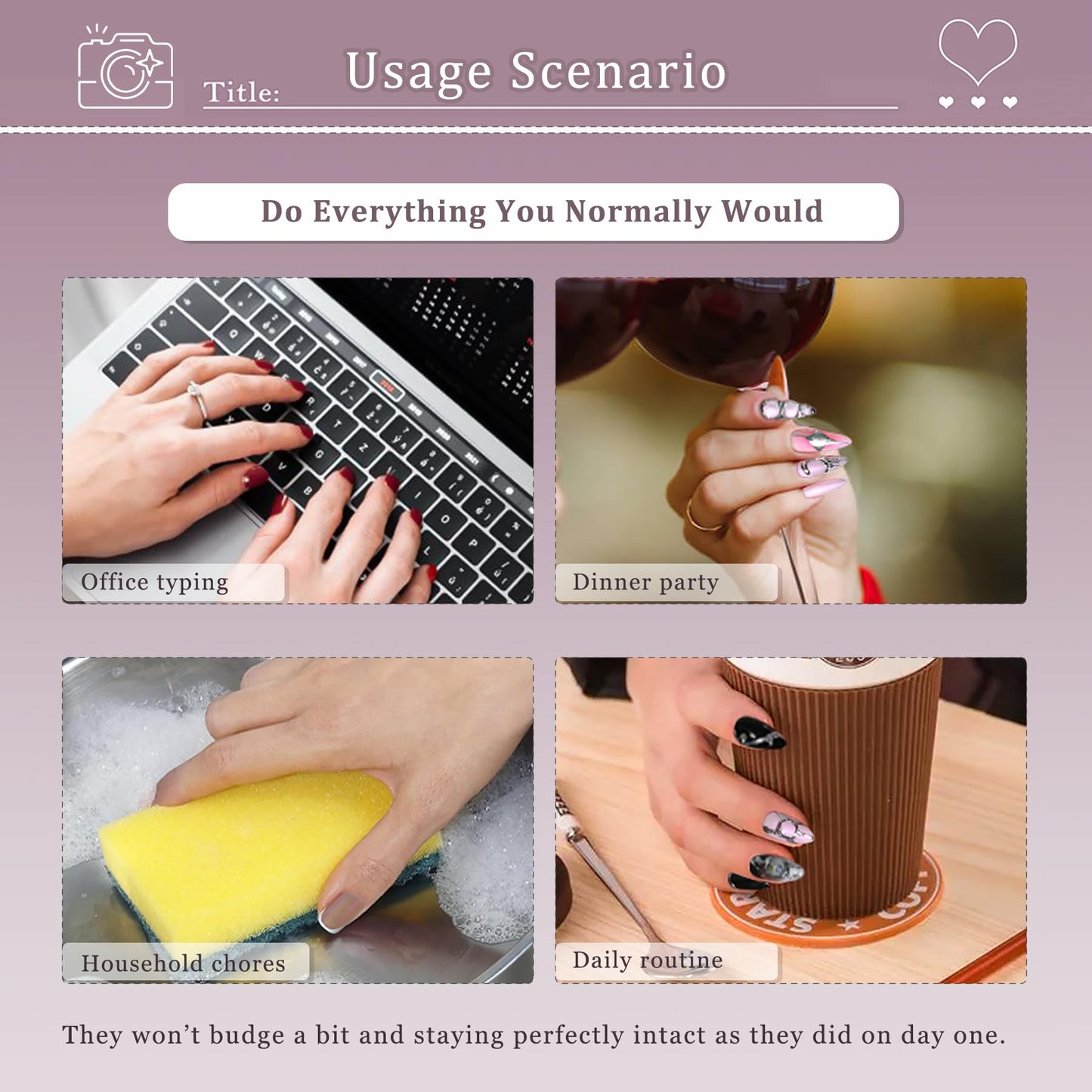 Hantyer Gothic Y2K Press on Nails, Long Stiletto Glossy Black & White Nails, Silver Gothic Charms, Black Rhinestones & 3D Hand-Painted Art, Salon Nails Edgy Style for Nightlife & Concerts (Size M)