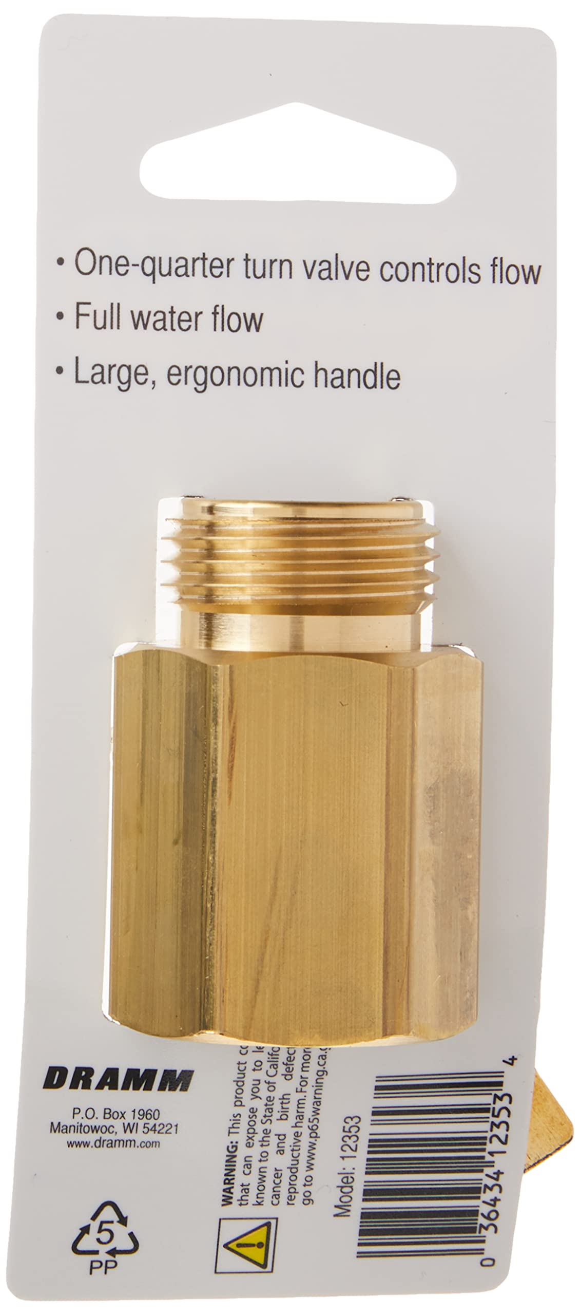 Dramm 12353 Heavy-Duty Brass Shut-Off Valve