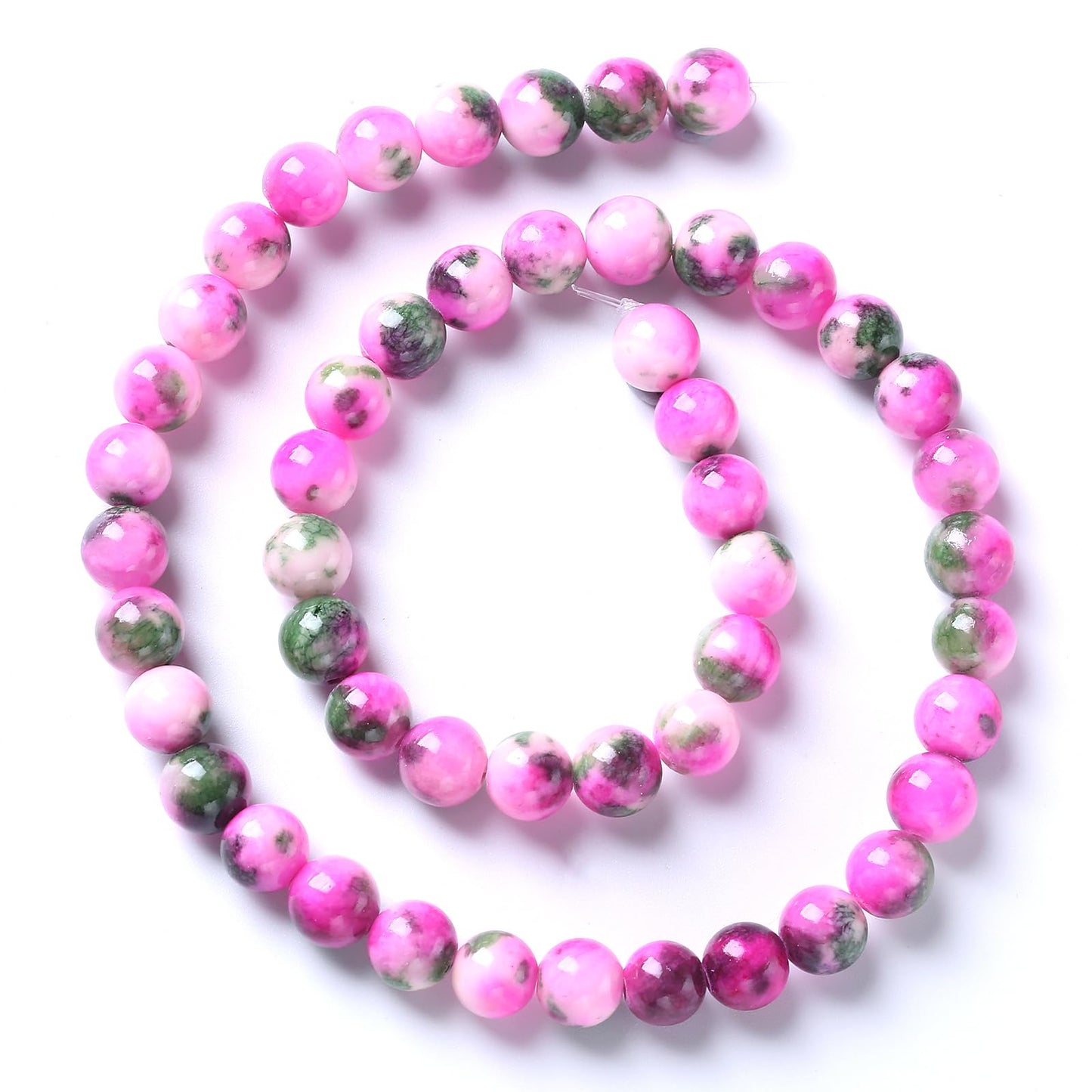 6MM 60PCS Pink Green Persian Jade Spacer Loose Beads for Jewelry Making DIY Bracelet Necklace