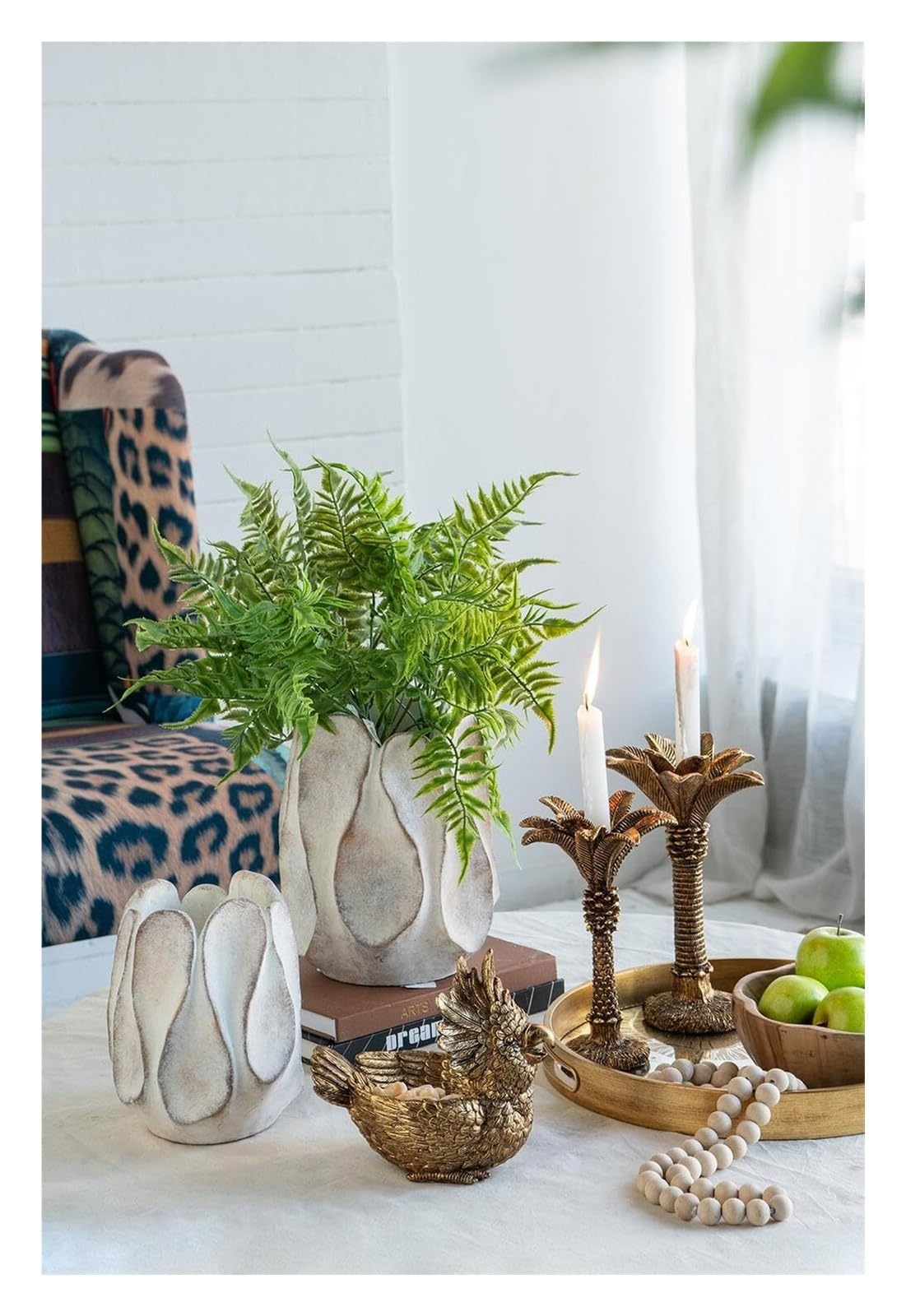 Unique Weathered Wavy Planter Distressed Greyish White Cement Home Tabletop Decoration Aesthetic Room Decor