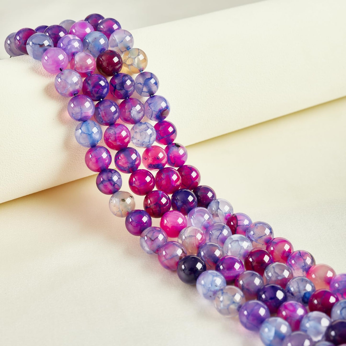 100pcs 6mm Purple Dragon Vein Agate Beads Natural Gemstone Beads Round Loose Beads for Jewelry Making
