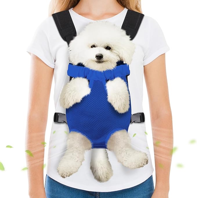 Pet Carrier Backpack, Hands-Free Adjustable Dog Front Carrier Legs Out & Easy-Fit Dog Backpack Carrier for Hiking Camping Traveling Cycling for Small Dogs and Rabbits (Medium, Black)