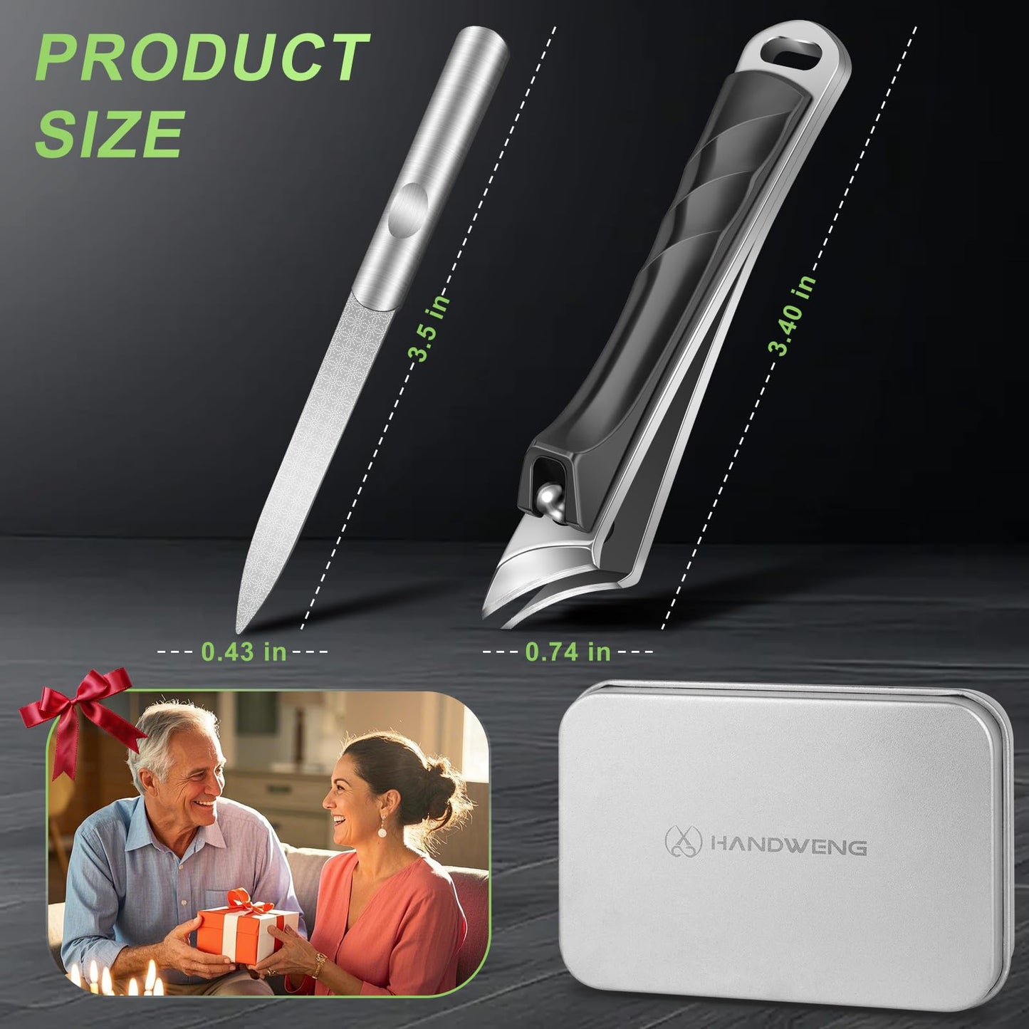 Ingrown Toenail Clippers & Toenail Clippers for Thick Toenails for Seniors, Wide Jaw Opening Nail Clippers for Men
