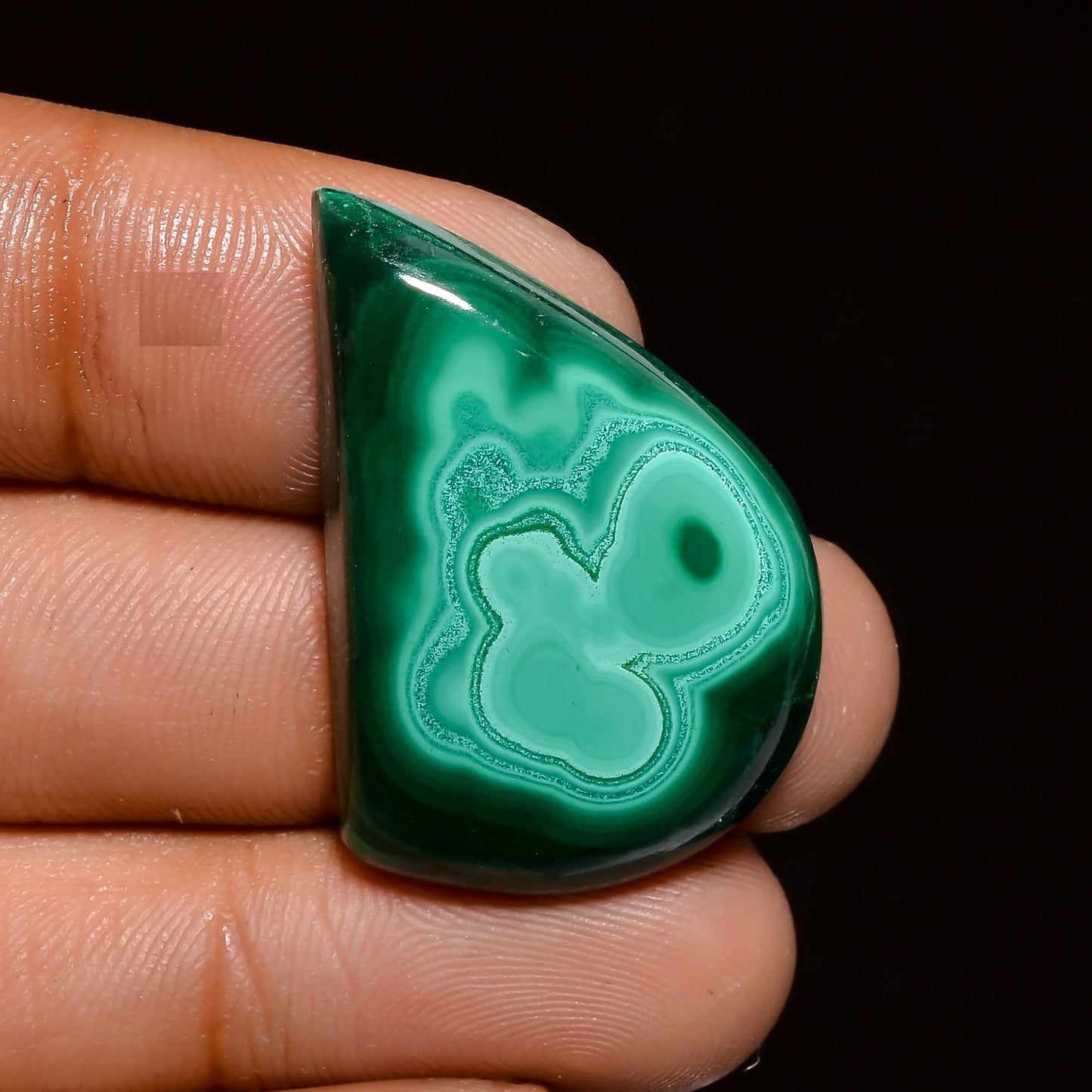 Natural Malachite Gemstone- Healing Crystals for DIY Jewelry Making -Loose Natural Cabochon -Perfect for Crafting Unique Jewelry Designs (5 pcs, 25-35 mm)