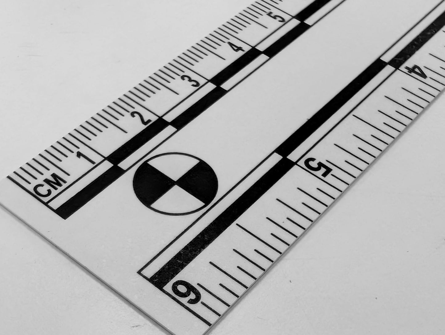 Crime Scene Professional Evidence Photography Scale, 10-Pack, 15cm/6inch Vinyl Rulers with Reference Circles, Dual Measurement (White)