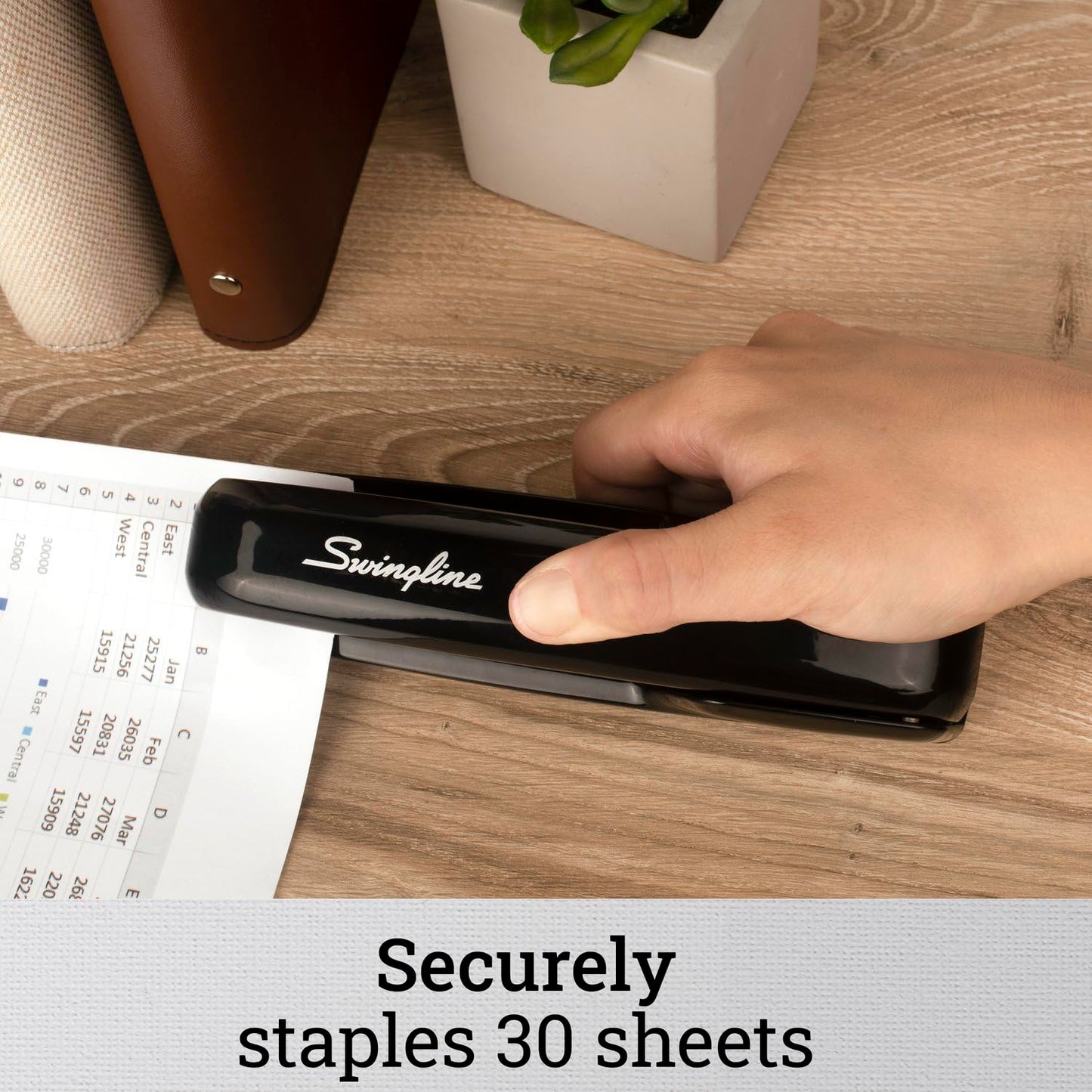 Swingline Stapler, 30 Sheet Capacity, 747 Business Stapler, Jam Free, Anti-Microbial, Metal, Black (74741)