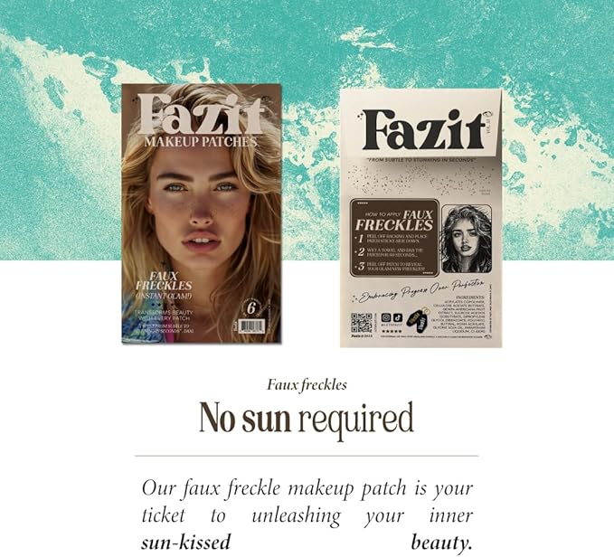 Fazit Makeup Patches - Faux Freckles - Glow Up Make-Up Patches - Cute Glitter Makeup Accessories For Women - Cosmetic Glitter For Face