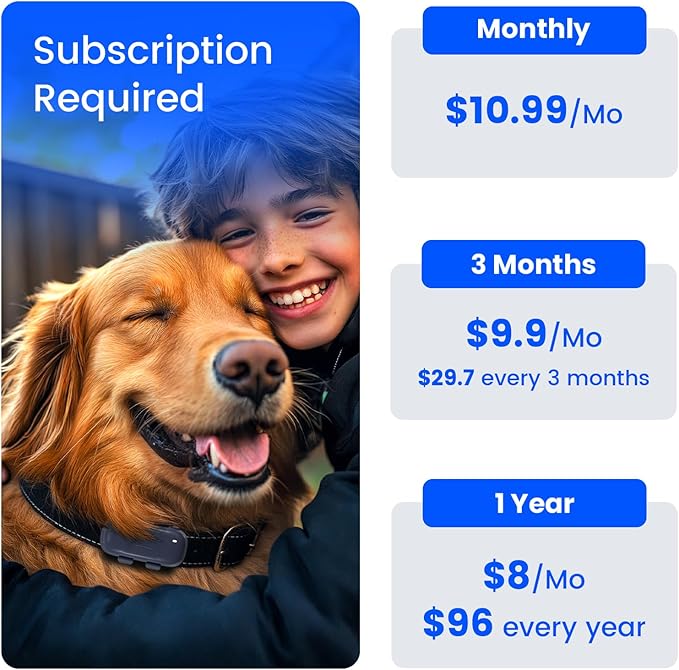 SEEWORLD Pet GPS Tracker for Dogs Cats, Real-Time Location Tracker with IP67 Waterproof, Geo-Fence, Activity Sleep Monitoring, 10 Days Battery Life, Lightweight for All Collars, Subscription Required