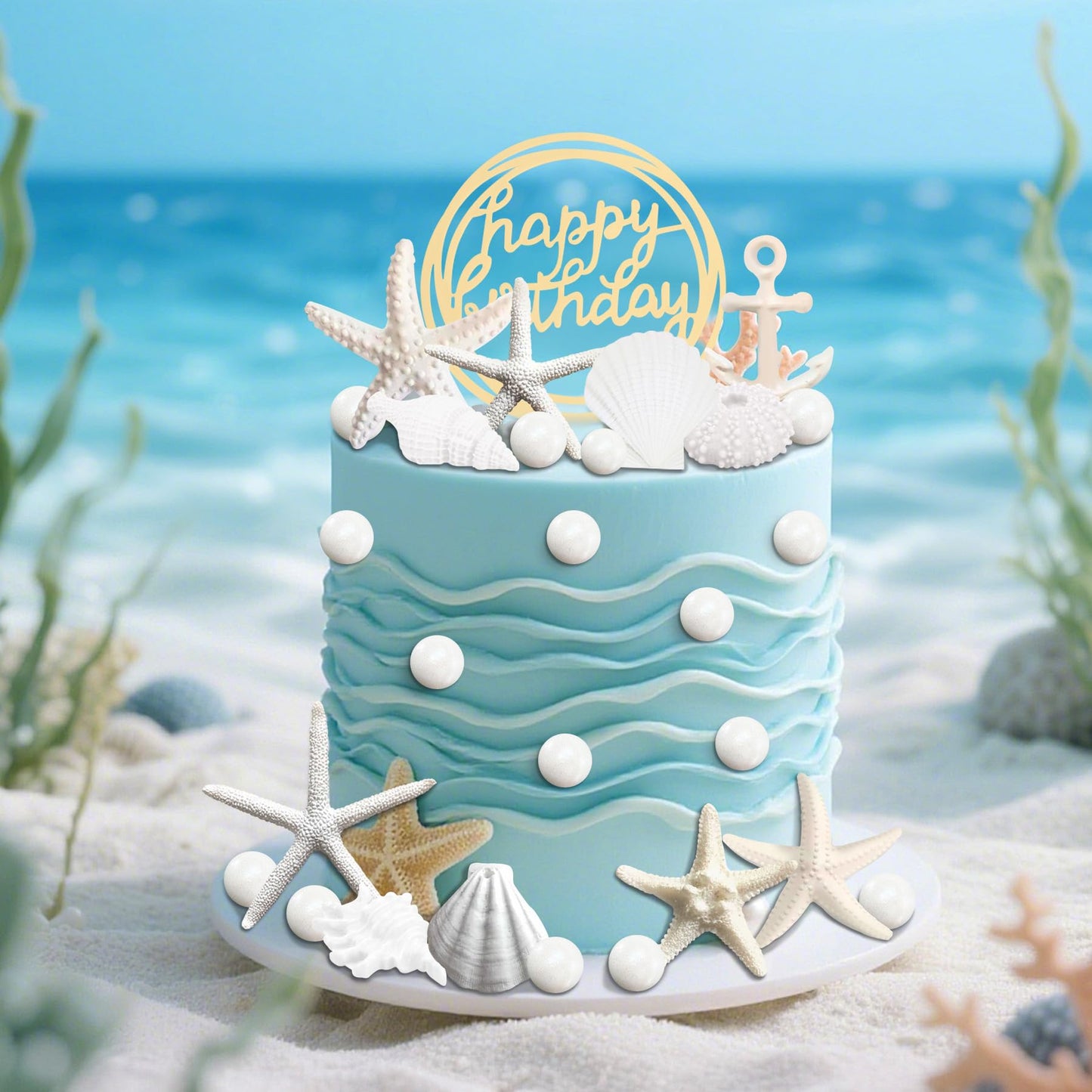 Beach Cake Topper Shells Cake Toppers Starfish Conch Cake Toppers