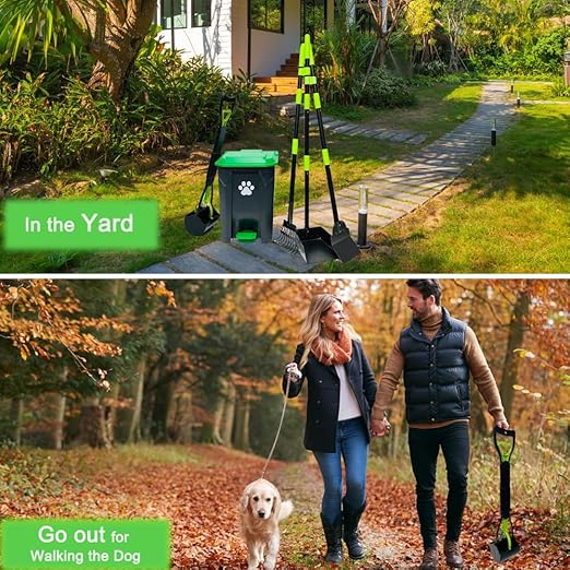 UUIXXYG 20L Dog Poop Trash Can Outside with Pooper Scooper & 50 Waste Bags