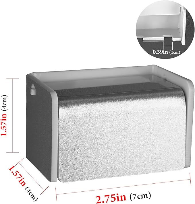 Toothbrush Holder Wall Mounted with Cover for Bathroom, 2 Slots Toothbrush Storage Organizer for Shower, Self Adhesive Toothbrush Hanger Rack for Dorm, Cabinet (Silver)