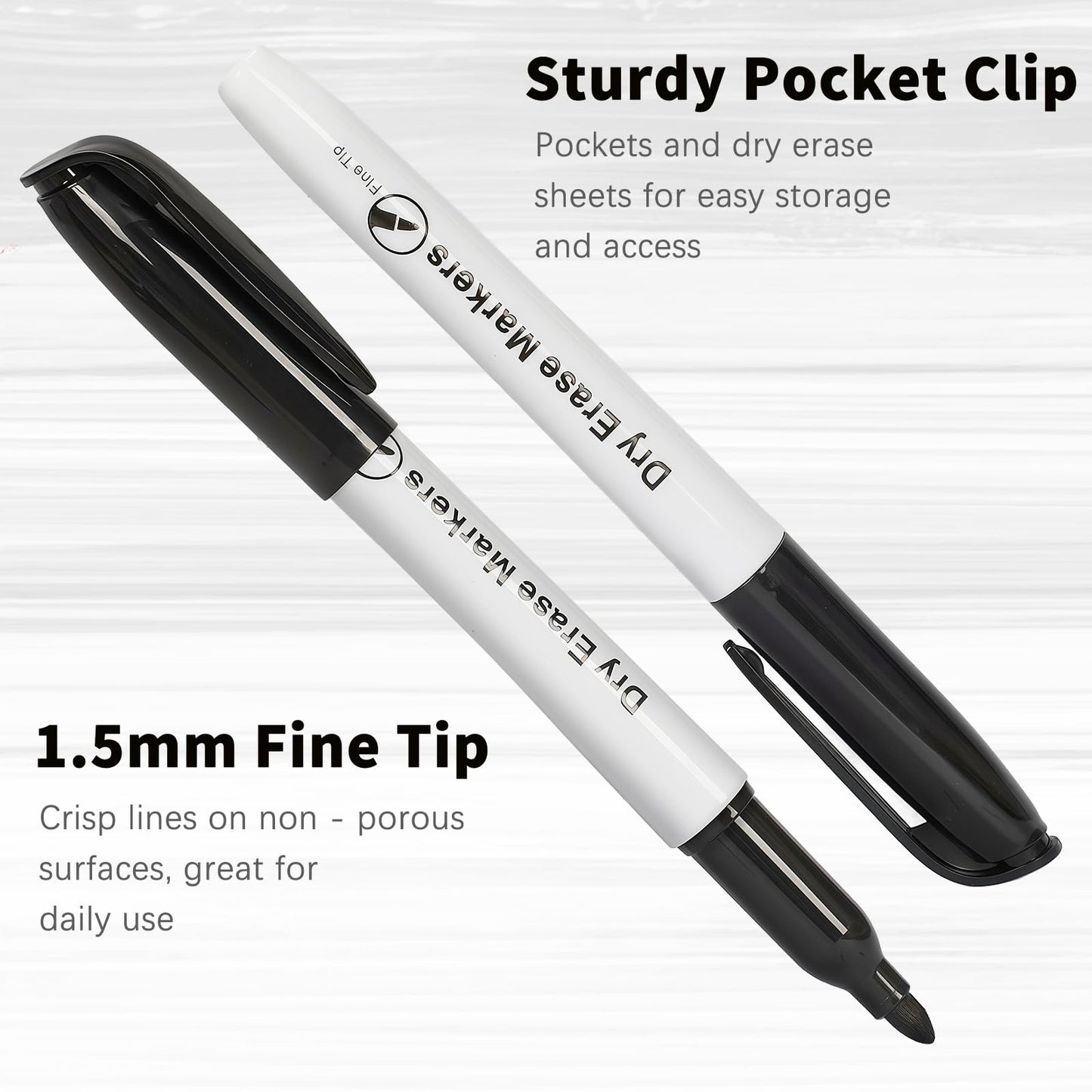 V-Opitos 72 Pack Fine Tip Dry Erase Markers - Bulk Whiteboard Erasable Black Markers, Ideal for School Classroom Office Supplies, Non-Toxic & Easy Clean for White board