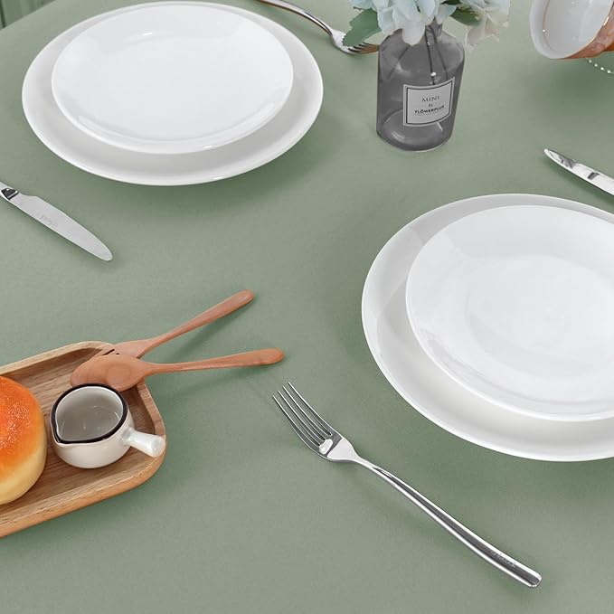 sancua 6 Pack Sage Green Tablecloth 60 x 102 Inch, Rectangle Table Cloth for 6 Feet Tables - Stain and Wrinkle Resistant Washable Polyester Table Cover for Dining Tables, Buffet Parties and Camping