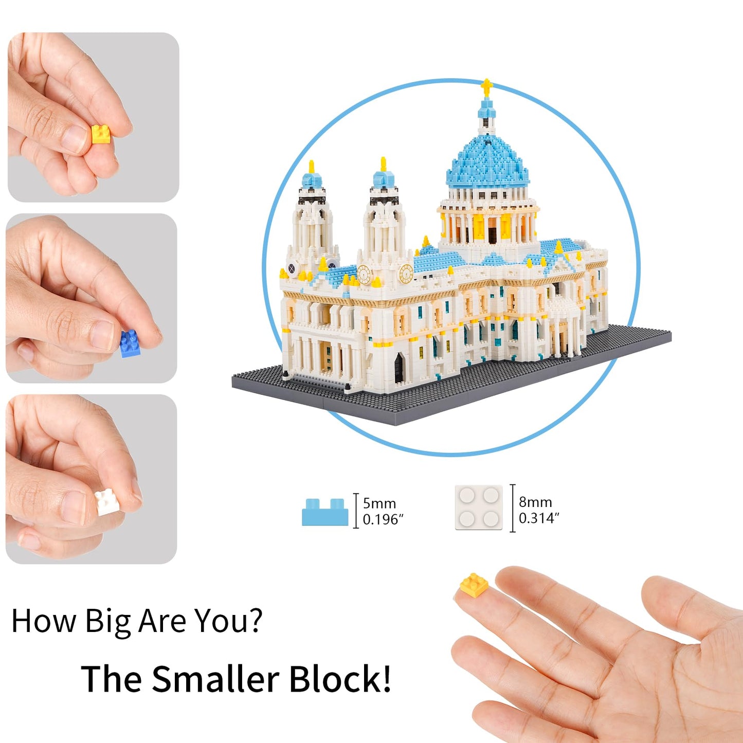 Geniteen Building Blocks Set, St Paul's Cathedral Model Building Kit 7038 PCS Architecture Collection Micro Mini Blocks