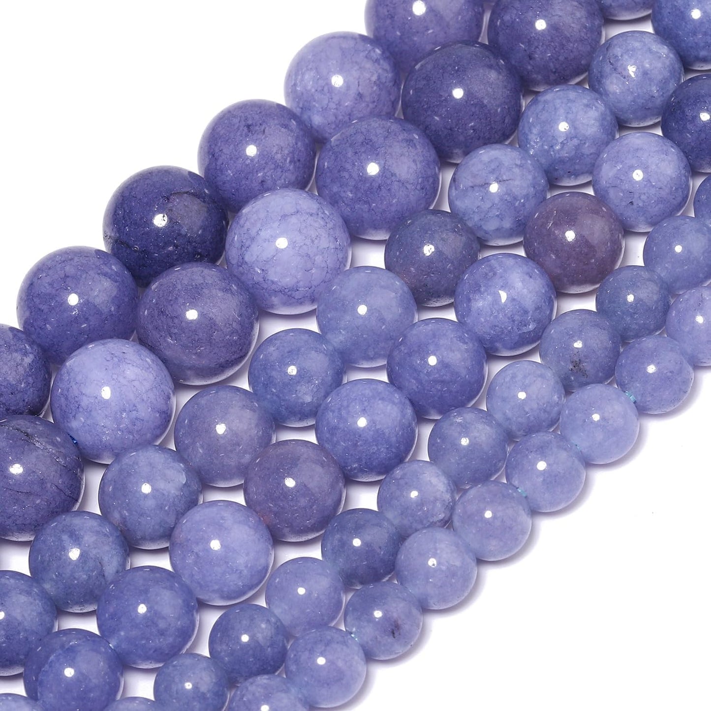 Yochus 60pcs Blue Angelite Stone Beads,6mm Healing Power Natural Stone Round Loose Beads for Jewelry Making Earring Necklace DIY Crafts