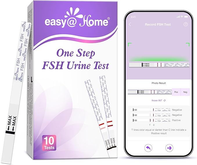 Easy@Home FSH Menopause Test: 10 FSH Test Strips - Understand Your Ovarian Reserve and Optimize Conception Timing at Home