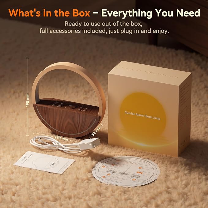 Vivilumens Sunrise Alarm Clock with Sound Machine & Night Light