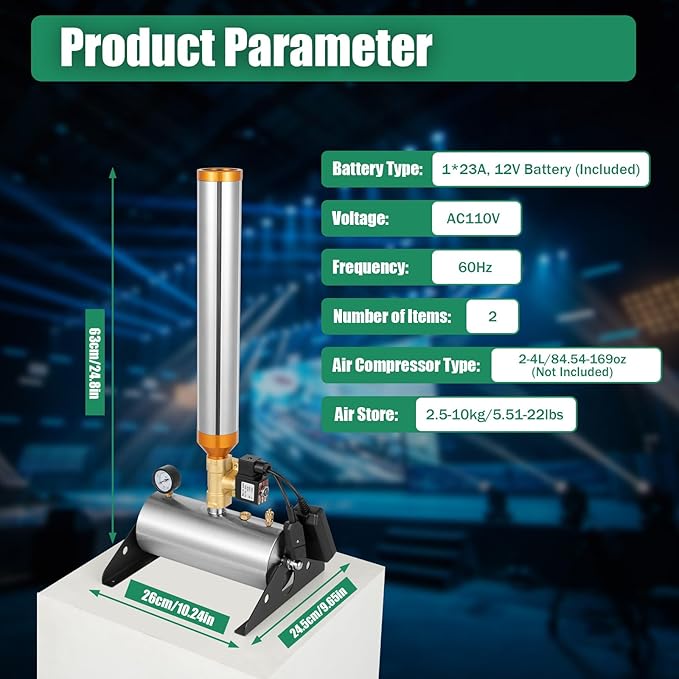 2PCS Confetti Machine, 150W Remote Control Professional Confetti Cannon Machine with Adjustable 45°/60°/90° Angle, 50ft Spray Height for Wedding Party Stage (Air Compressor Not Included)