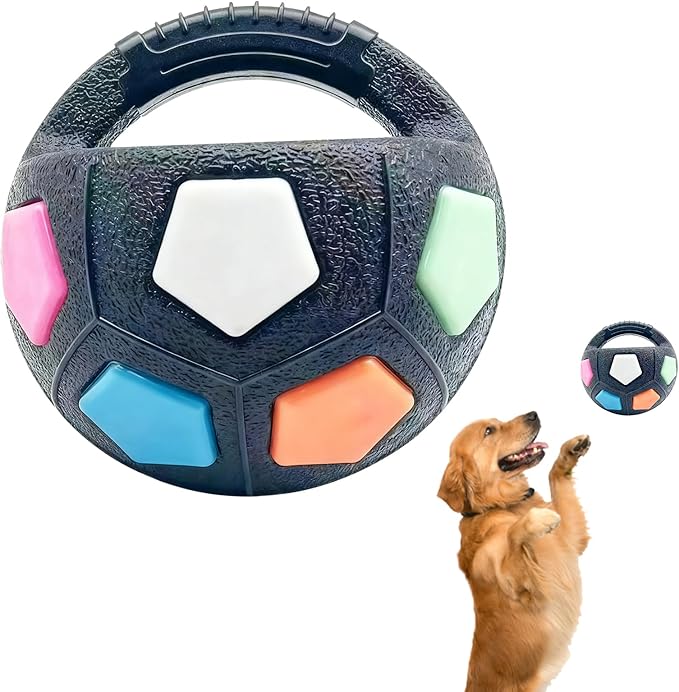 Dog Calming Ball with Handle, Interactive Ball for Pet Dogs Playing, Built-in Yellow Tennis Balls and Squeaky Sound for Small Medium Large Dogs (Clear with Tennis Balls Inside)