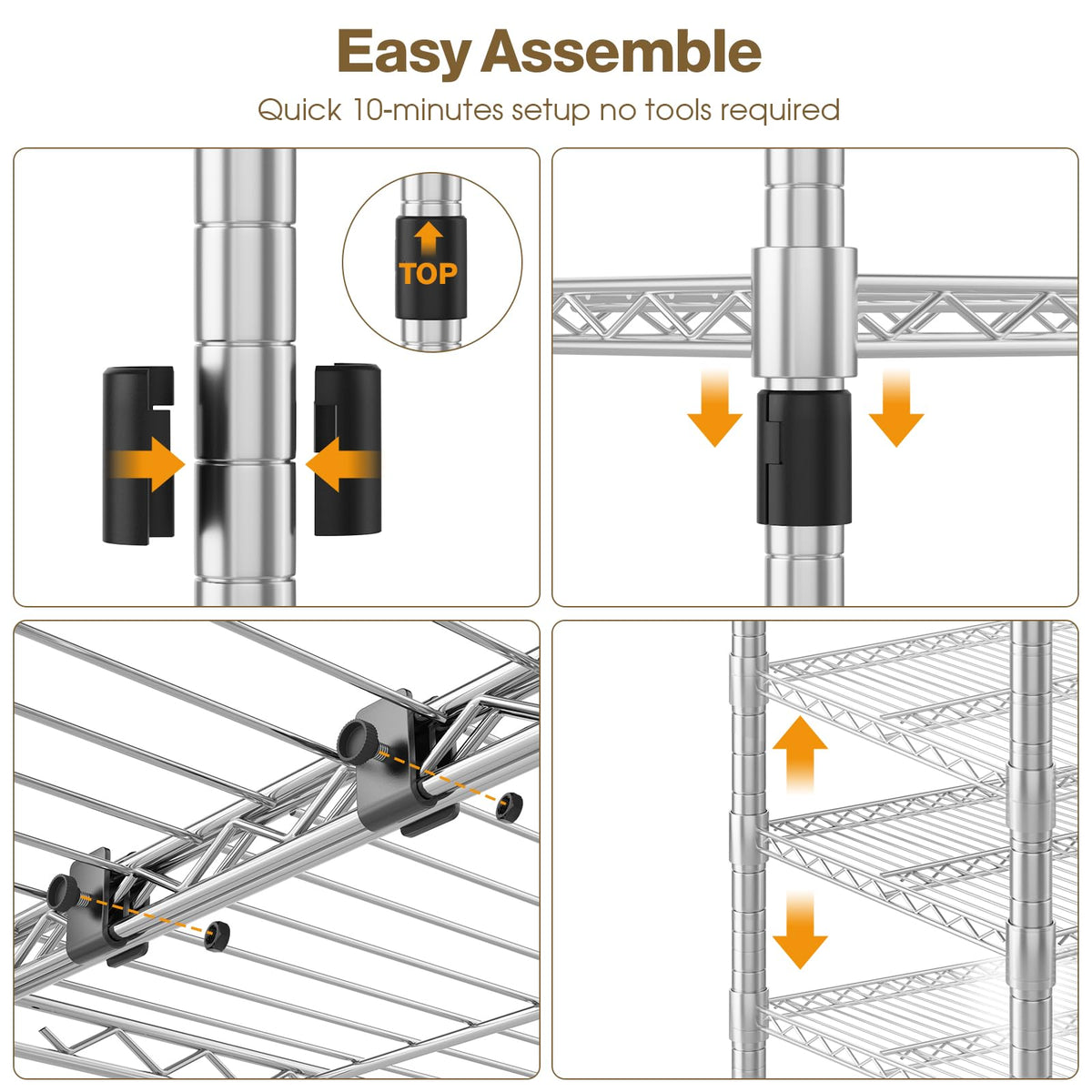 60" W Metal Storage Rack Loads 1200LBS