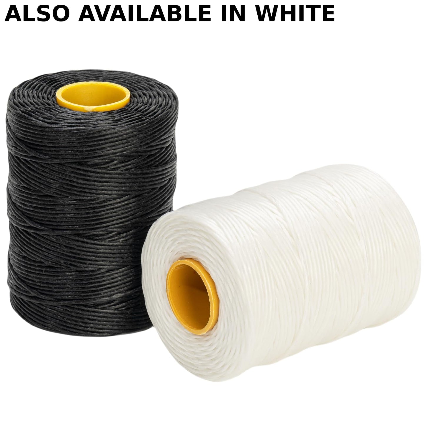 9-Ply Black String Waxed Twine, 660 Feet per Roll Heavy Duty Twine String, Black Cable Tie Down Wax Lacing Cord for Indoor or Outdoor Use,Thick Black Twine Wax String with 160 LBS Tensile Strength (1)