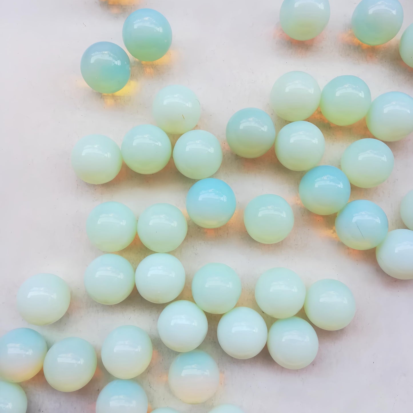 Sunshcat Synthetic Opalite 0.78 Inchs Crystals and Healing Stone Ball Set,Home Desktop Feng Shui Array Decoration(7 Pieces) 