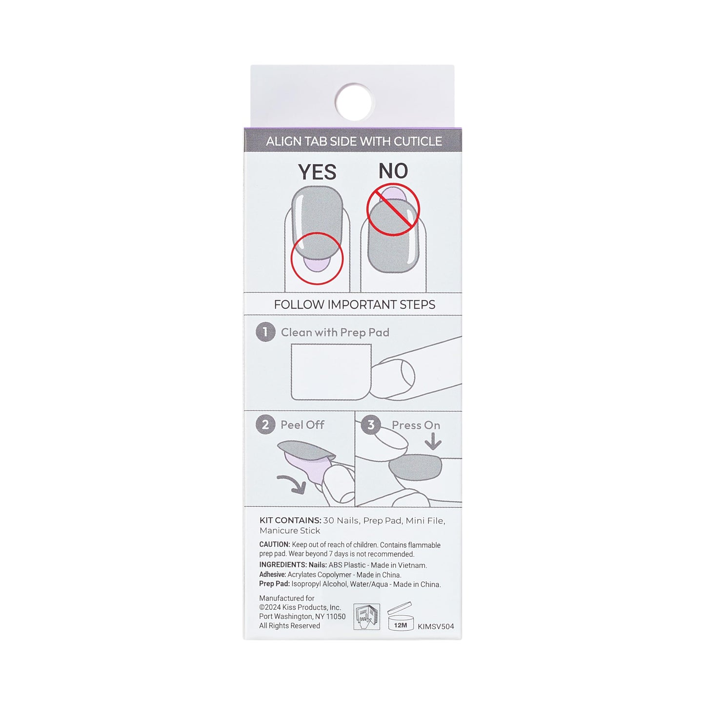 Kiss Impress No Glue Mani Press On Nails, French, 'Snooze', Blue, Short Size, Squoval Shape, Includes 30 Nails, Prep Pad, Instructions Sheet, 1 Manicure Stick, 1 Mini File