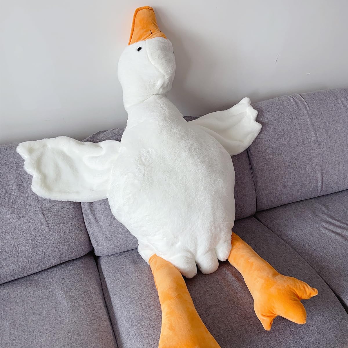 Haengbuk-Goose Stuffed Animal, 74.8in/190cm Giant Sleeping Hugging Pillow, Soft White Swan Plush Toy, for Kids, Friends or Family