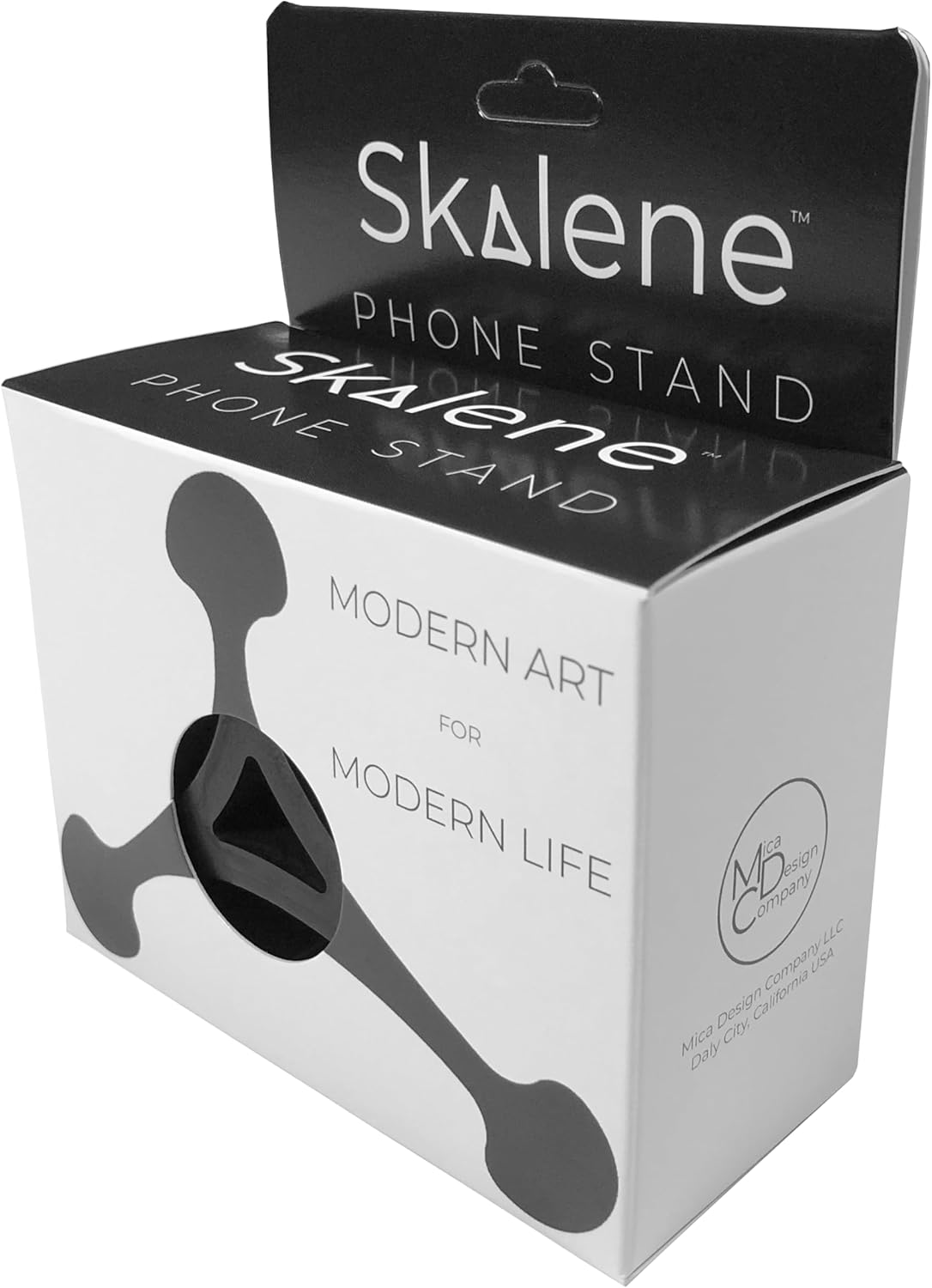Skalene Phone Stand - 100% Silicone Rubber, Adjustable Phone Holder, Prop, Rest - Desk, Office, Home, Kitchen Accessory (Stealth Black)
