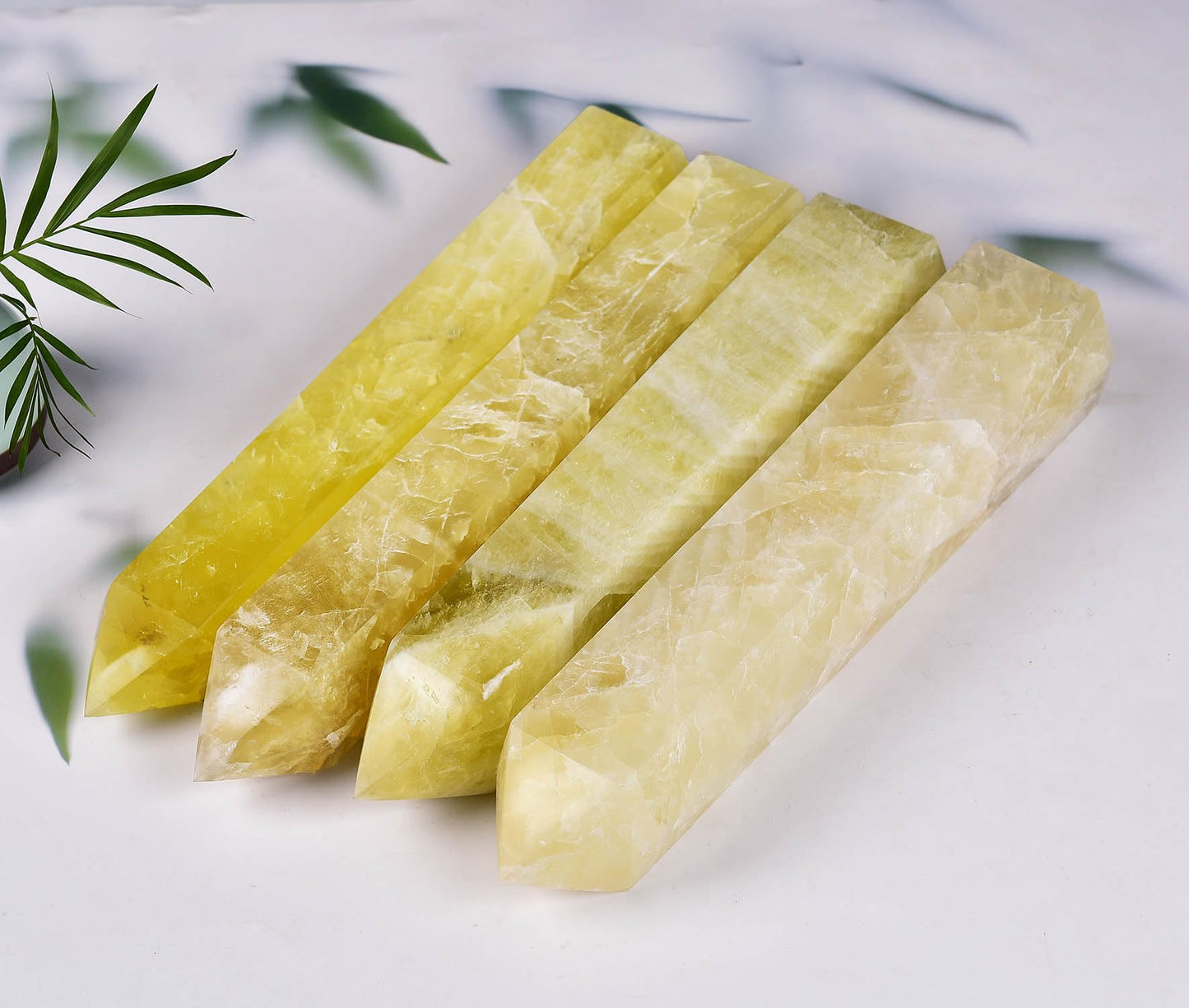 AMOYSTONE Extra Large Crystal Obelisk Tower Lemon Quartz Point Wand 6 Faceted Reiki Meditation Therapy 2.2-2.6 LBS