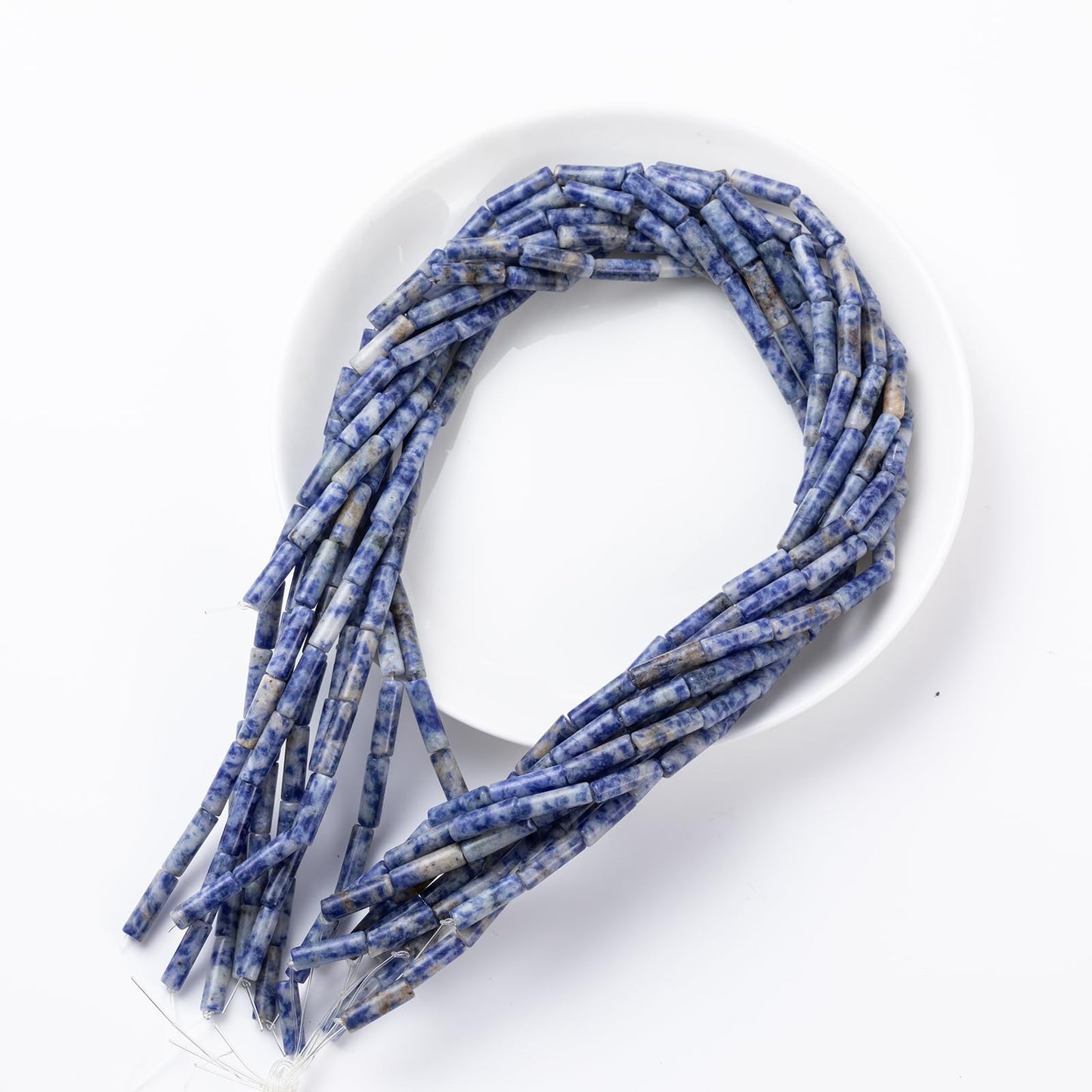 Natural Blue Sodalite Cylinder Tube Beads 4x13mm 38cm/str Loose Semi Gemstone Stone Beads for Making Bracelets Necklace Earrings