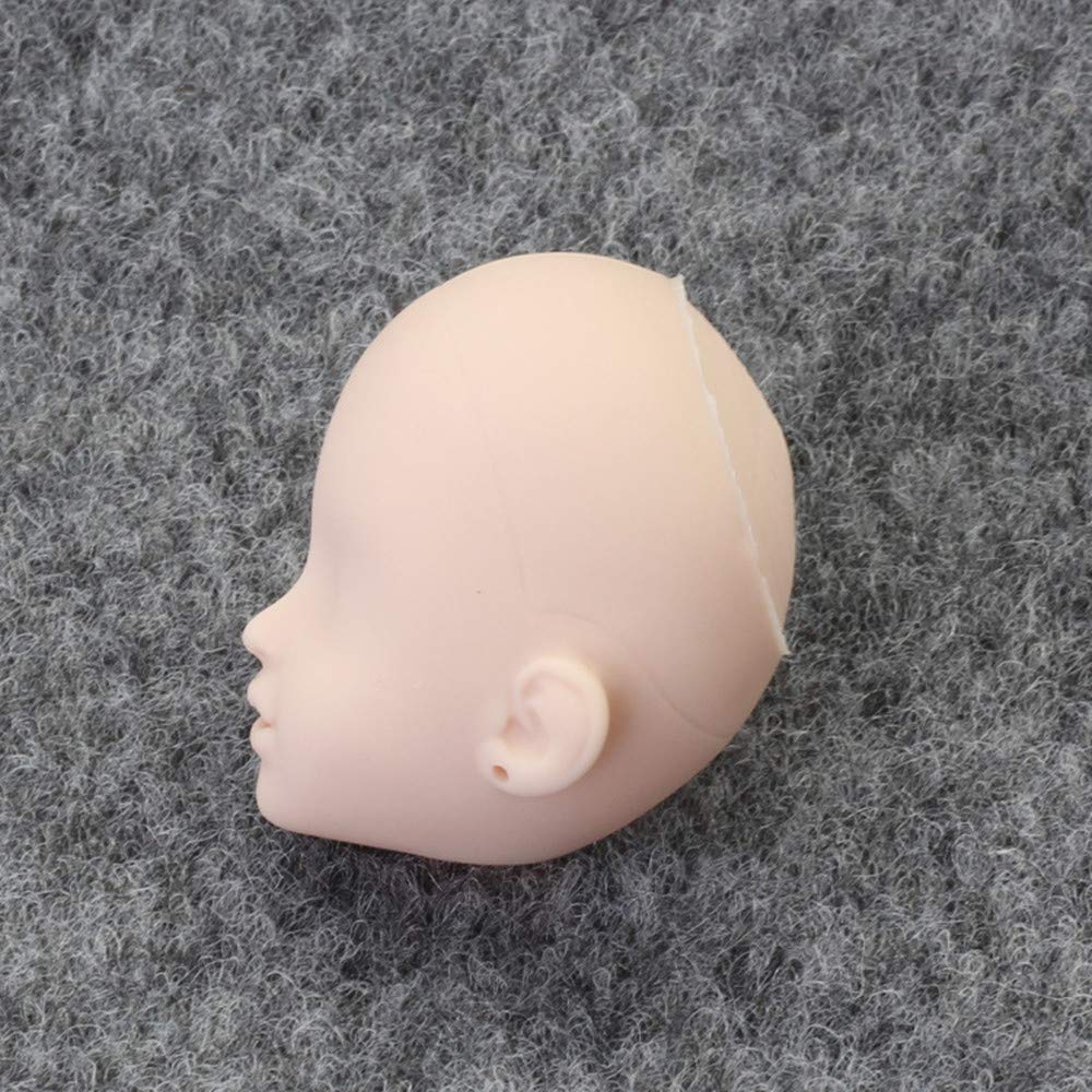 DoubleWood 10pcs 1/6 Doll Head Soft Plastic Doll Repainting Practice Makeup White Double-fold Eyelid DIY Heads for BJD Make Up