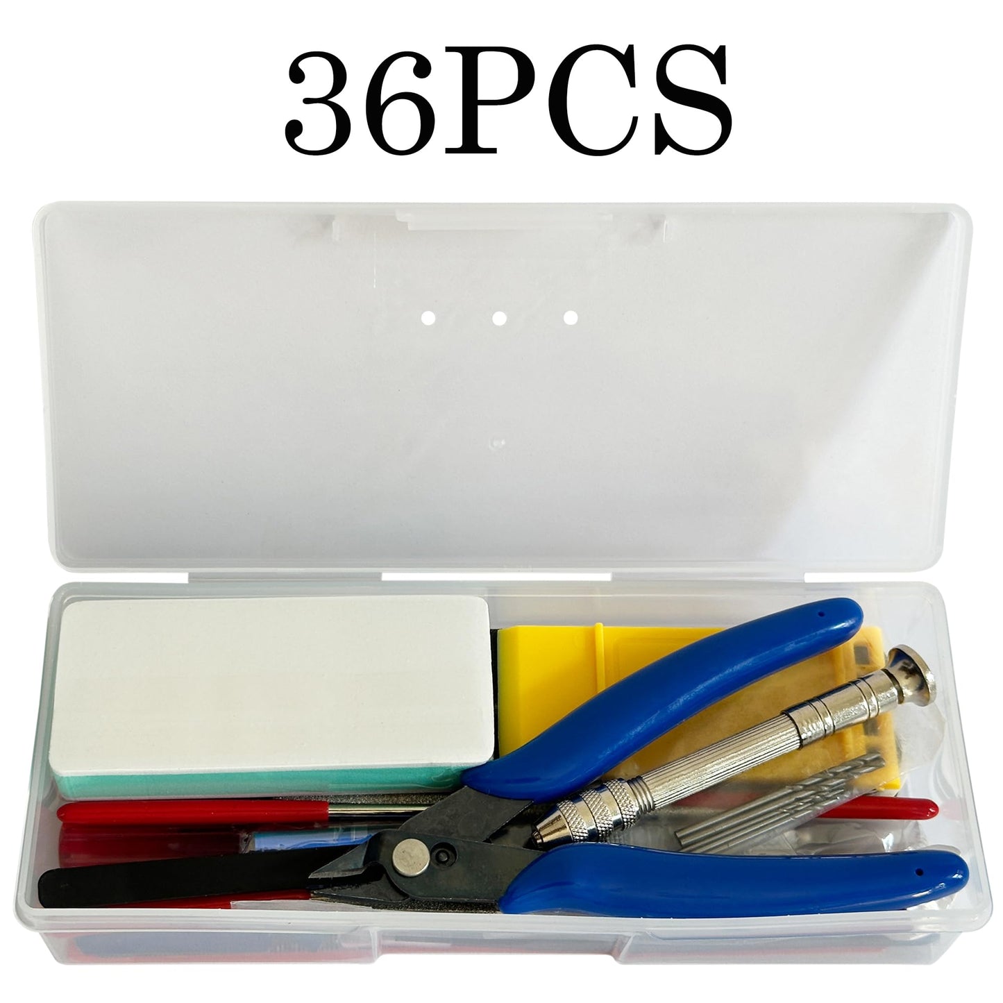 KOOMEKI 36 Pcs DIY Modeling Hobby Tool Kit, Basic Modeler Craft Set, Dollhouse & Gundam Miniature Handmade Craft Tools