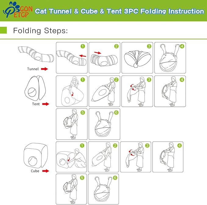 Outdoor Cat Enclosures, Cat Tunnels Catio Tents Cubes for Indoor Cats with Play Ball, Collapsible Outside Playpen Tunnel for Kitty, Rabbit, Puppy and Small Animals