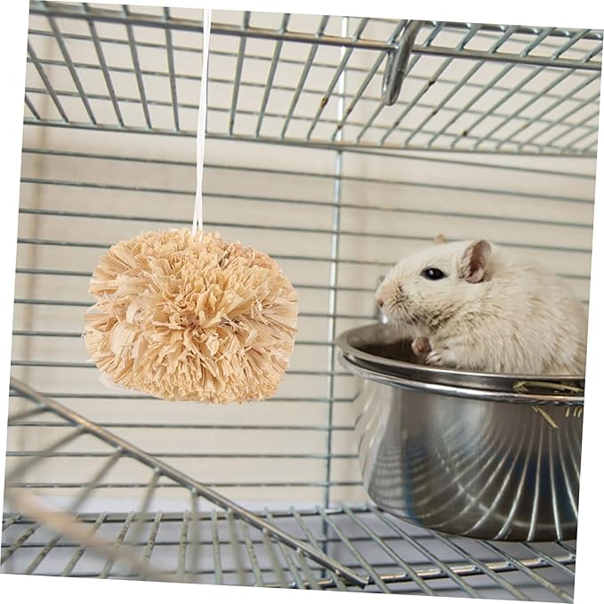 BESPORTBLE 2Pcs Small Bunny Molar Chew for Hamsters Guinea Pigs Rabbits Natural Non Edible Pet Balls to Protect Furniture and Promote Healthy Teeth for Small Animals