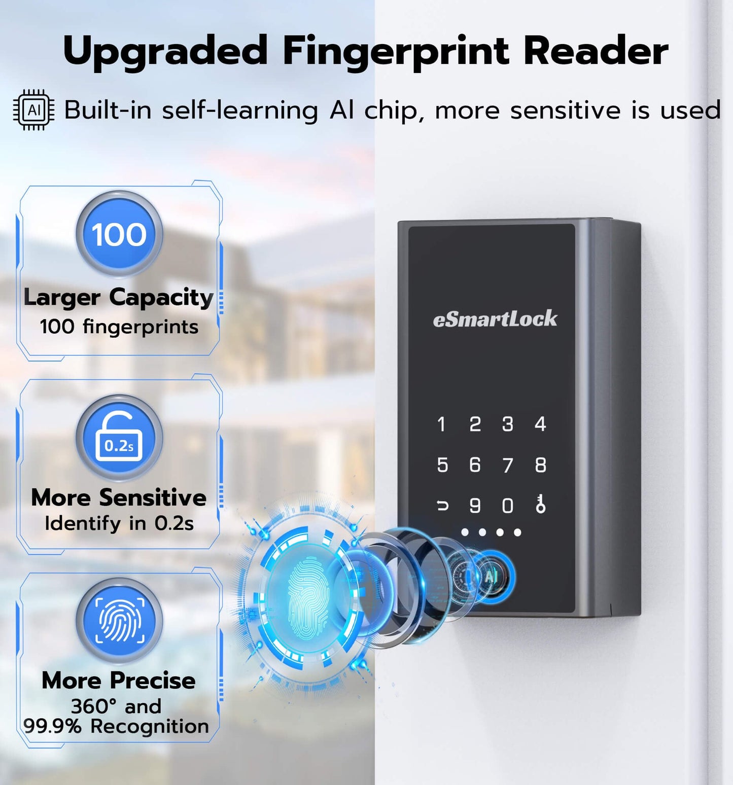 Anweller Lock Box for Keys with Code, Fingerprint Smart Bluetooth Key Hider, Outdoor Waterproof Combination Lockbox for Realtor, Hosts, Keys Safe Storage, Hide a Key, Wall Mount & Door Hanging