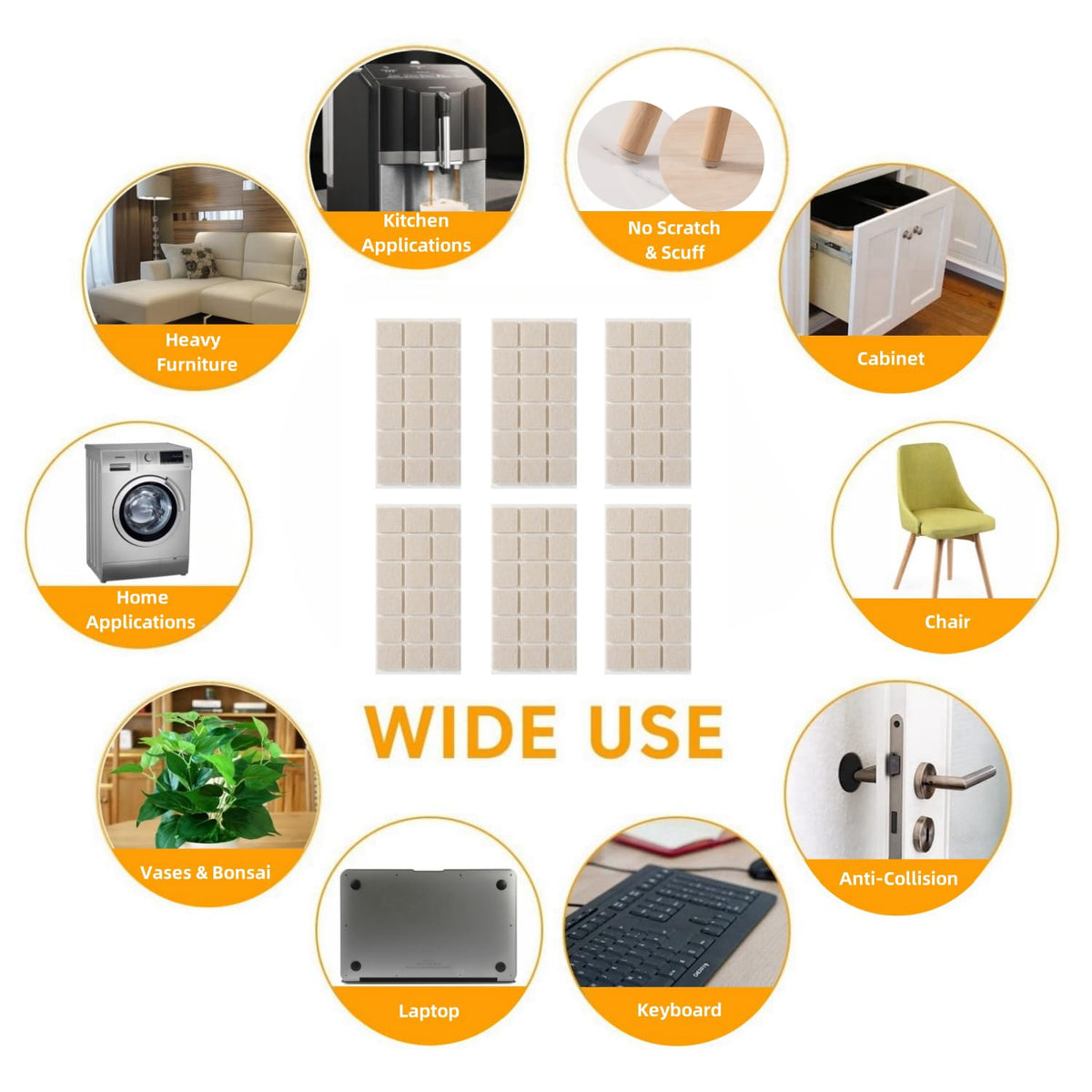 Felt Furniture Pads for Hardwood Floors (108 Count)