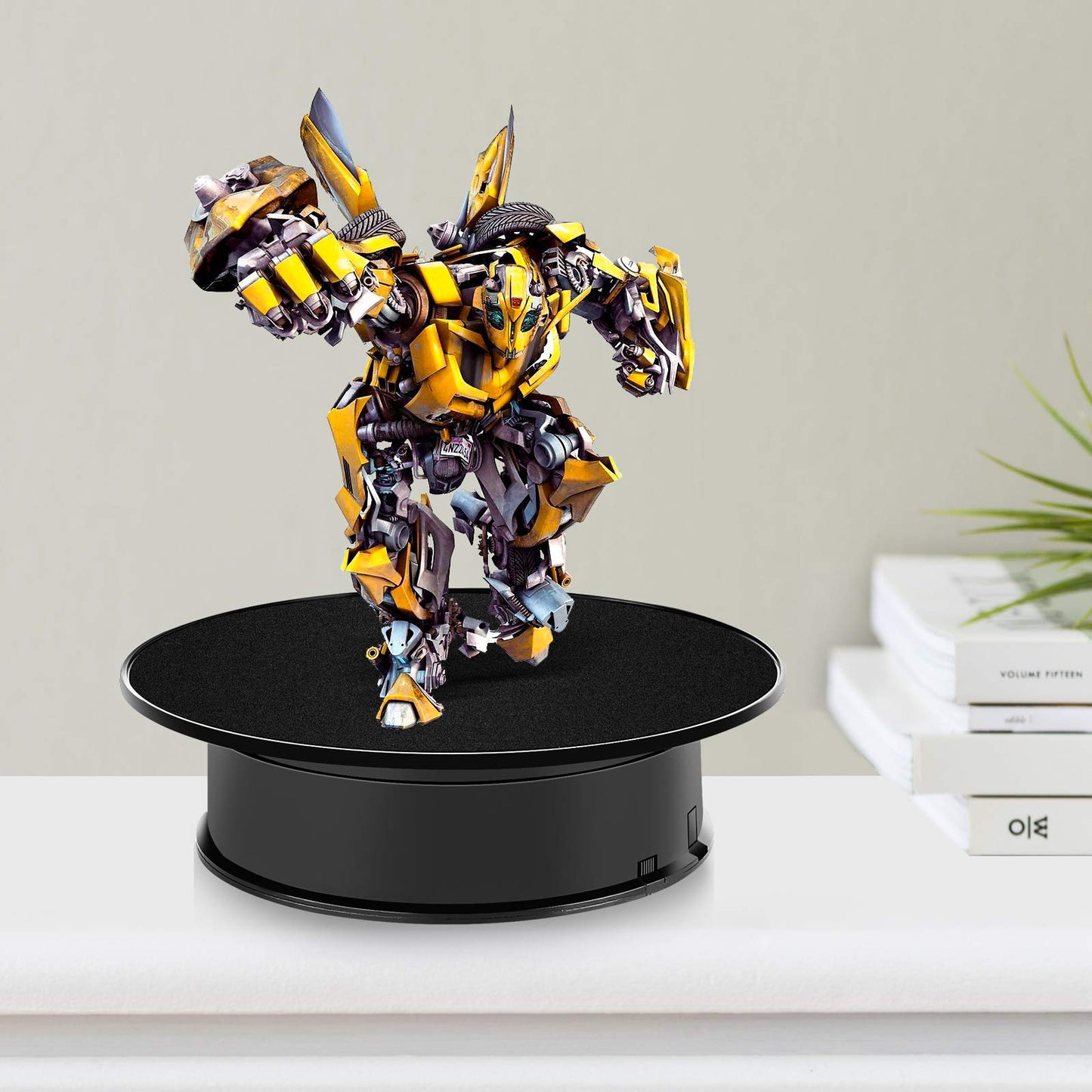 Inovat 8" Ultra-Quiet Motorized Rotating Display Stand for Video Photography Products Display, 360 Degree Black Velvet Rotating Turntable for Jewelry 3D Models (Battery Operated, 10LB LOAD)