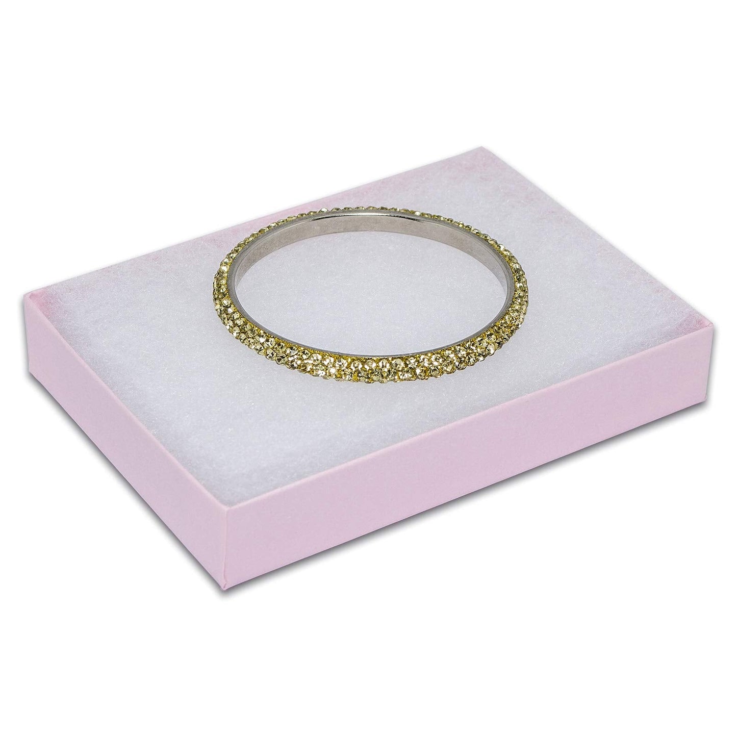 TheDisplayGuys - 25-Pack #53 Cotton Filled Cardboard Paper Jewelry Boxes Gift Case - Pastel Pink (5.4" x 3.9" x 1.0") - for Shipping or Storage