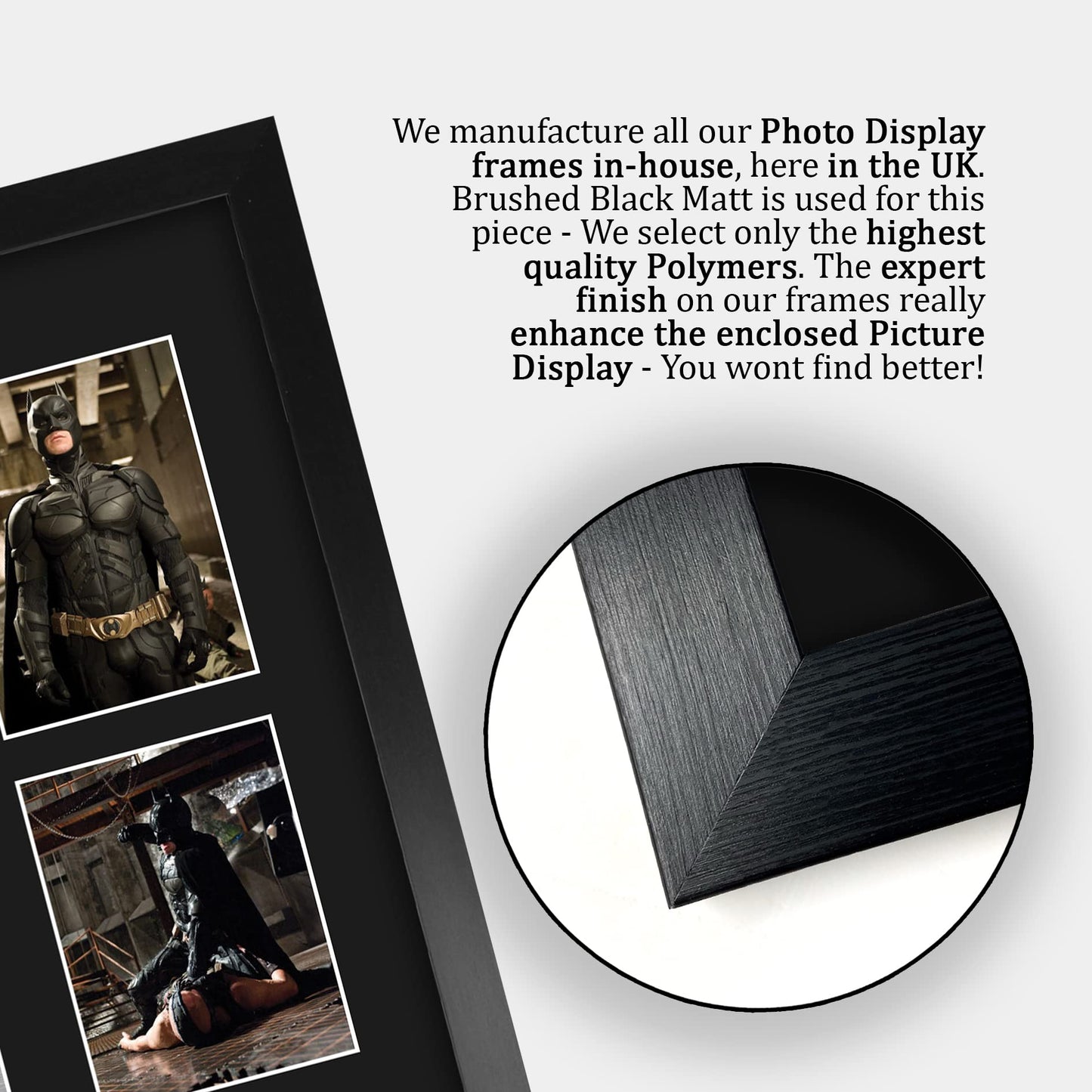 HWC Trading Christian Bale & Tom Hardy The Dark Knight Batman & Bane 16 x 12 inch (A3) Printed Gifts Signed Autograph Picture for Movie Memorabilia Fans - 16" x 12" Framed