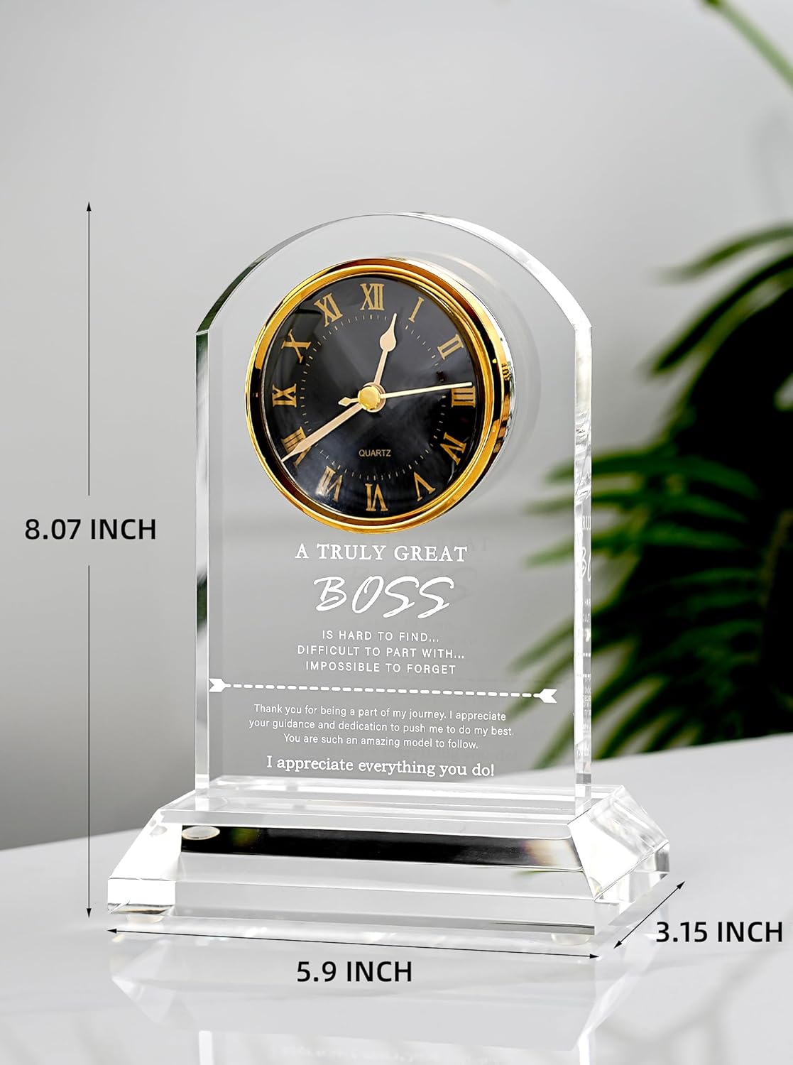 DEEWISH Best Boss Ever Gifts for Women Men, Boss Appreciation Retirement Clock Gift, Boss's Day Idea, Office Home Desk Décor for Boss Female Male (Gift Box & Card, Battery Not Included)